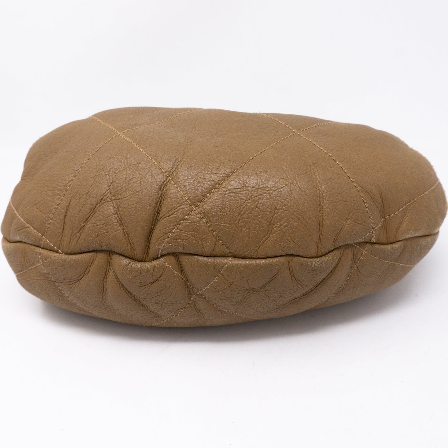 Chain Shoulder Bag Beige Wool