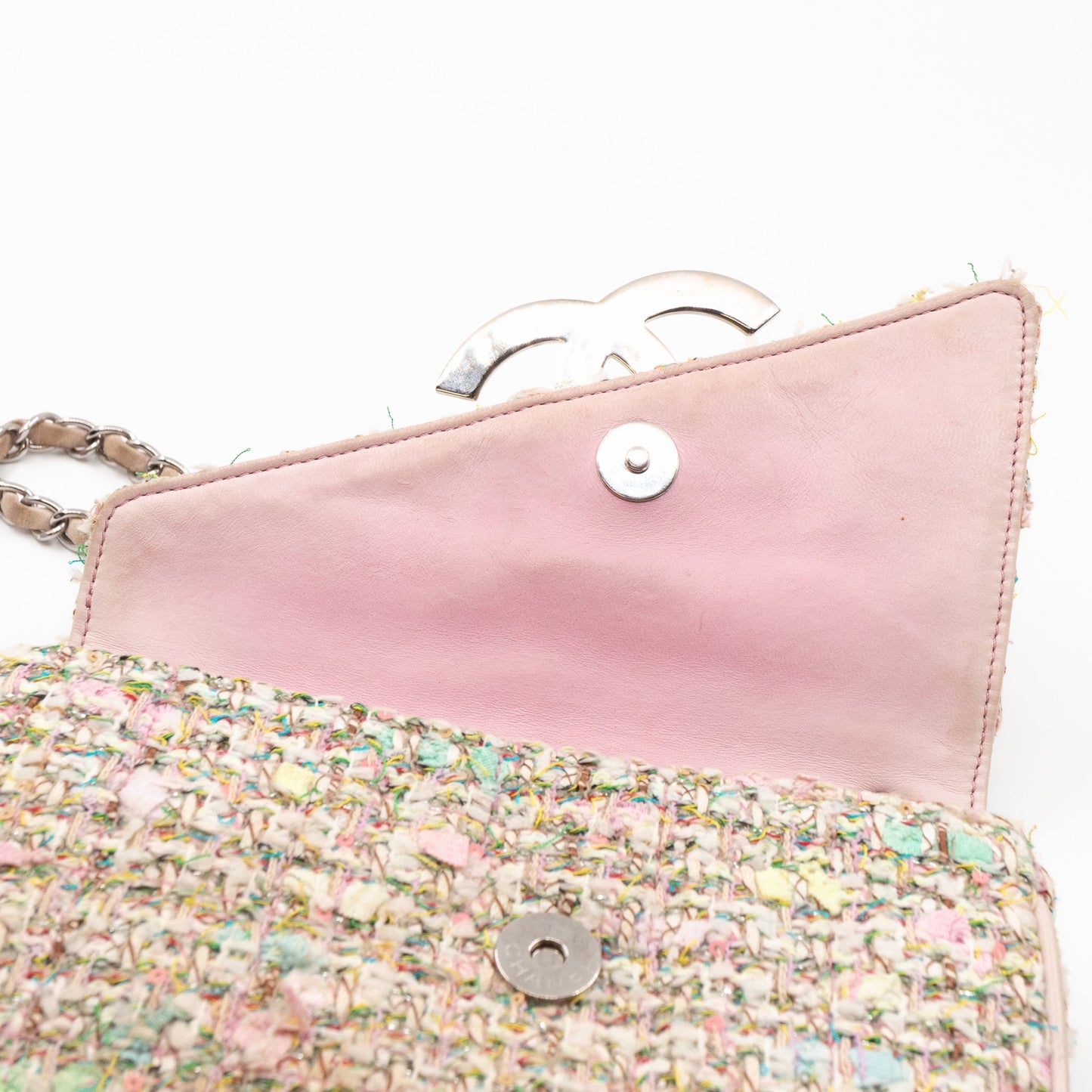 Small Diagonal Flap CC Shoulder Bag Tweed