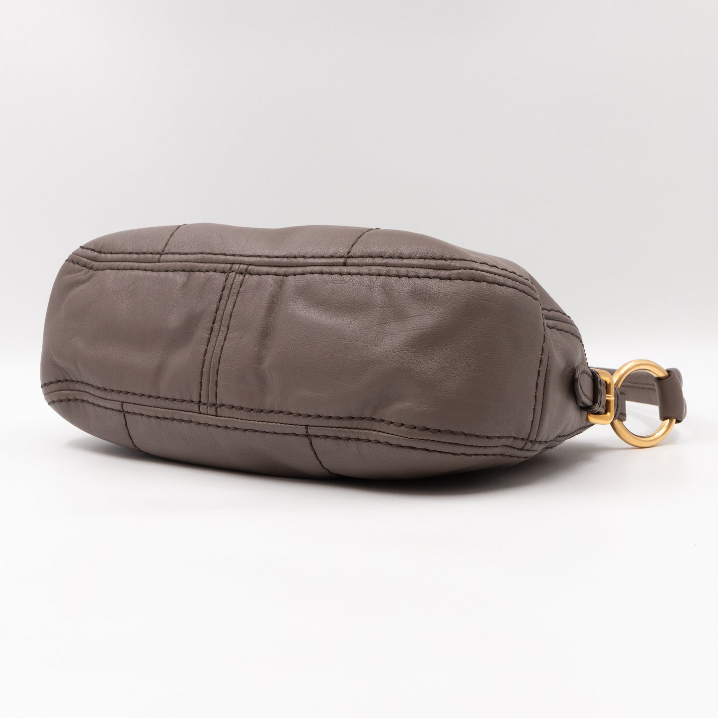 Shoulder Bag Grey Soft Calfskin Leather