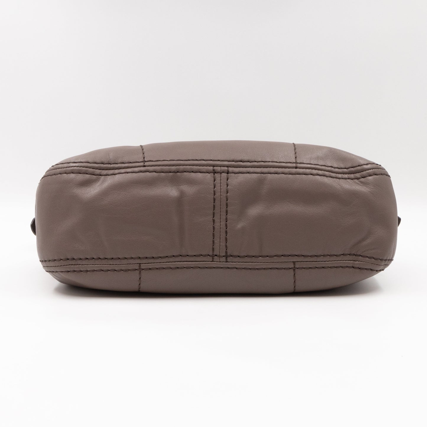 Shoulder Bag Grey Soft Calfskin Leather