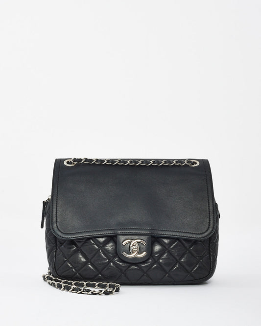 Chanel Black Quillted Leather Easy Zip Shoulder Bag with SHW