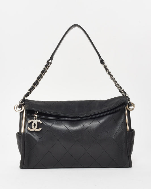 Chanel Black Quilted Lambskin Ultimate Soft Medium Hobo Shoulder Bag