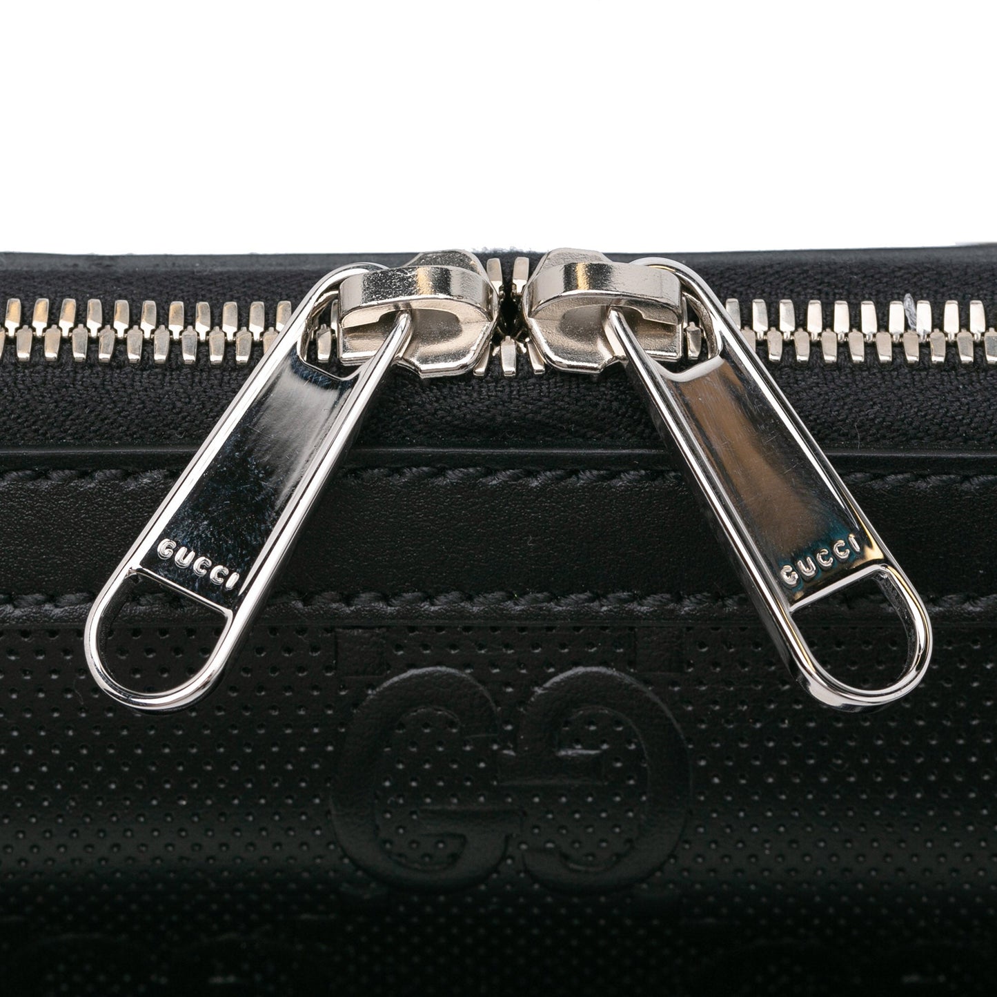Gucci GG Crossbody Bag Black Embossed Leather