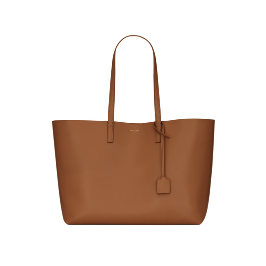 Saint Laurent Large East/West Tote Bag in Brick Leather – Cassandre Charm