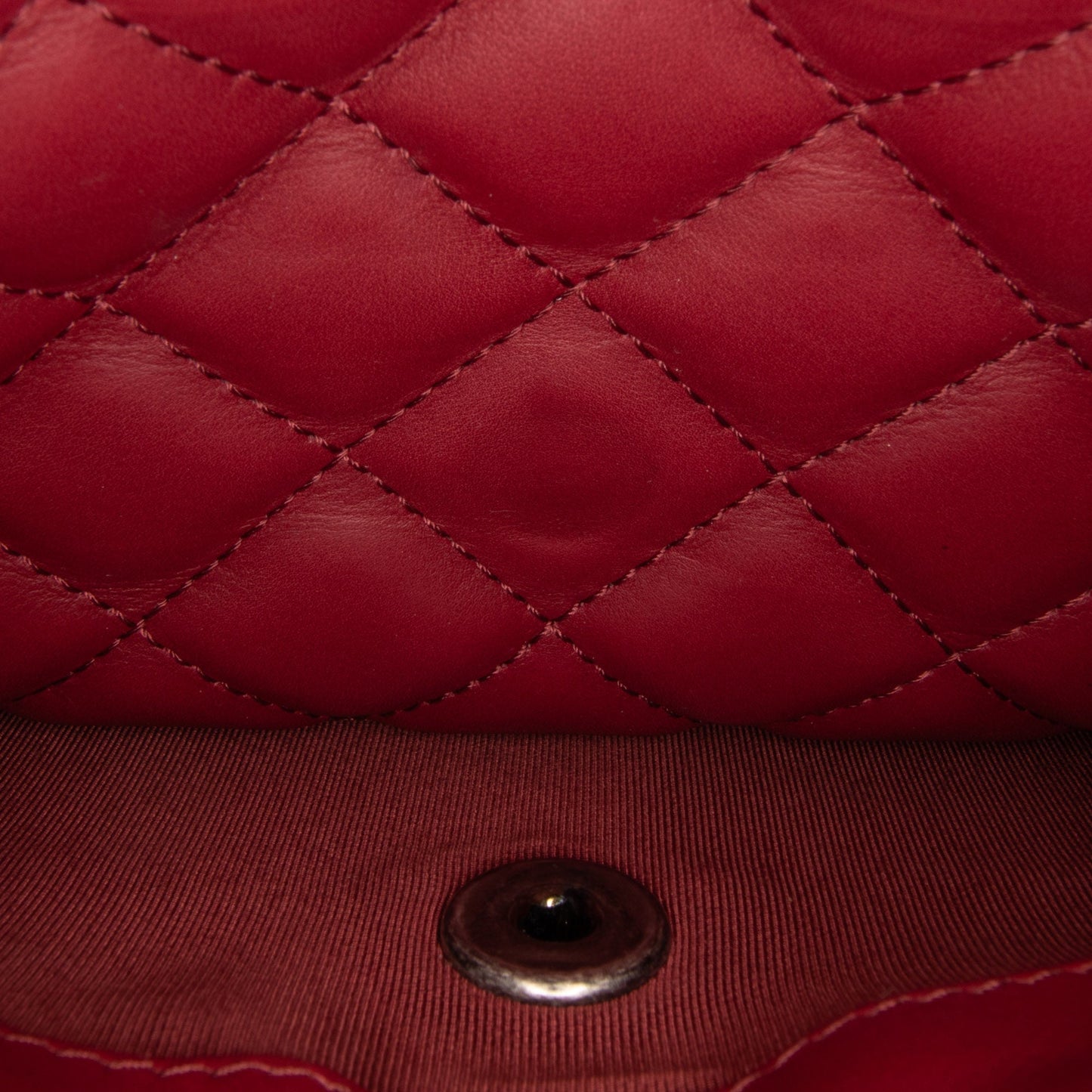 Red Chanel CC Quilted Lambskin Single Flap Shoulder Bag