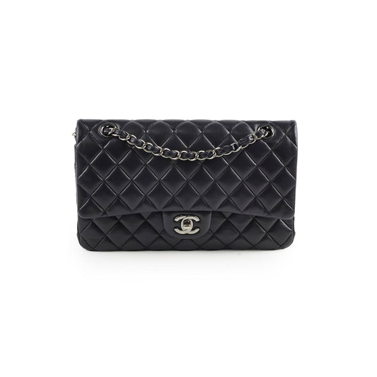Chanel Classic Flap Medium/ Large M/L Lambskin Black Shoulder Bag - Series 23