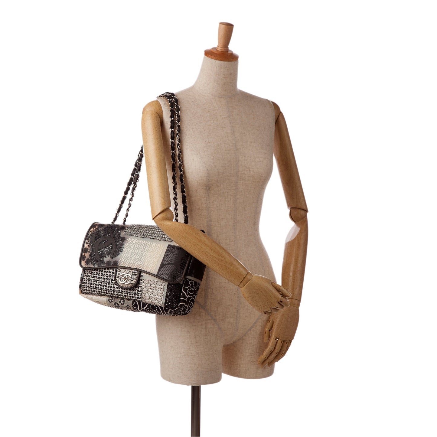Black Chanel Jumbo CC Patchwork Classic Flap Shoulder Bag