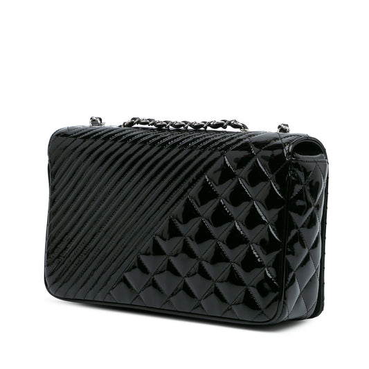 Black Chanel Medium Patent Coco Boy Flap Shoulder Bag