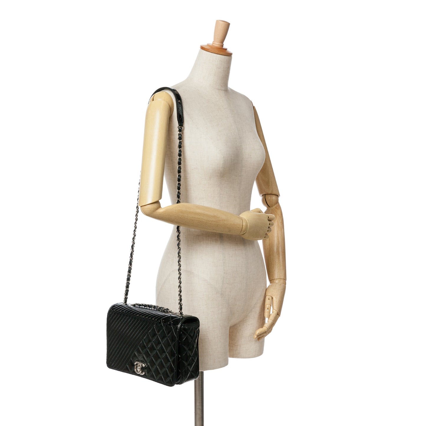 Black Chanel Medium Patent Coco Boy Flap Shoulder Bag