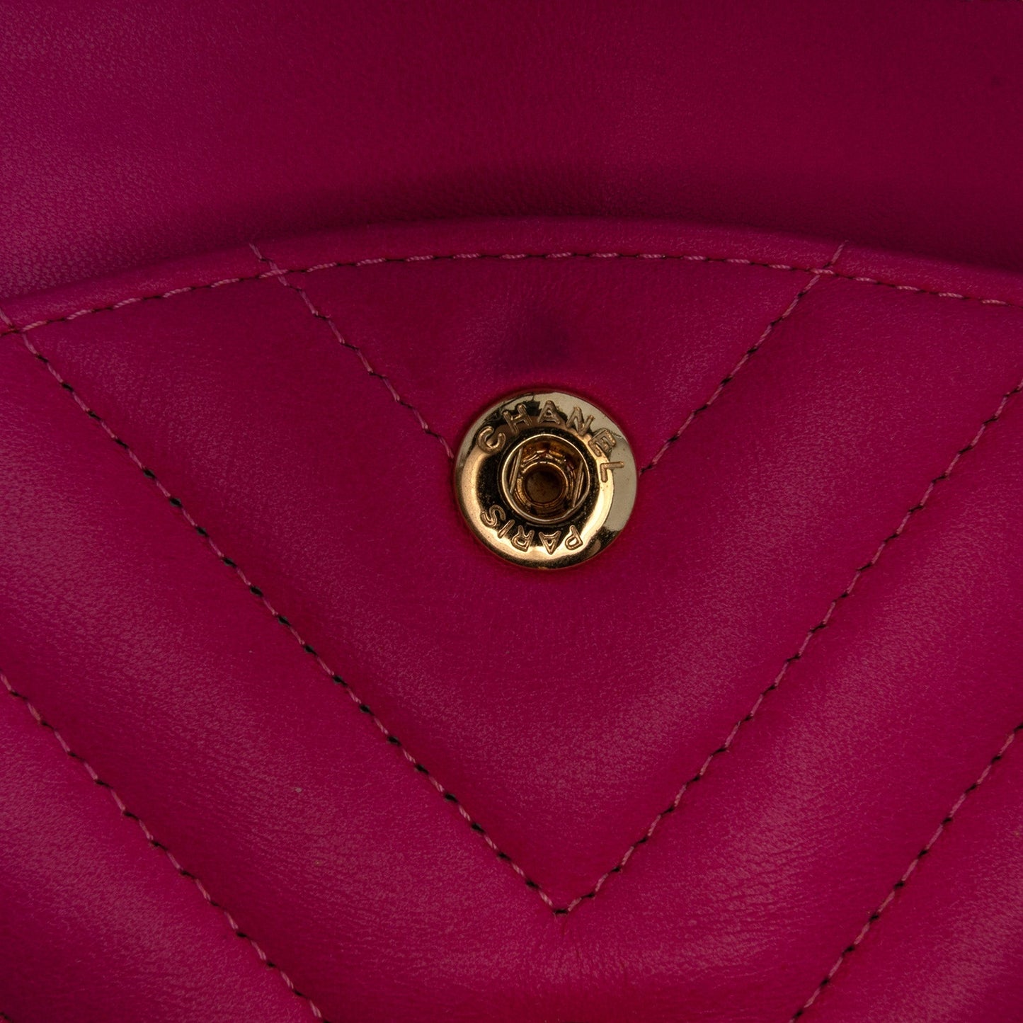 Pink Chanel Medium Classic Chevron Lambskin Double Flap Shoulder Bag