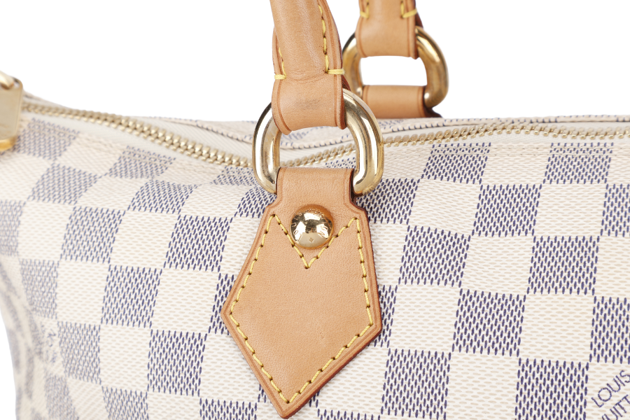 LOUIS VUITTON SALEYA GM DAMIER AZUR SHOULDER BAG CANVAS GOLD HARDWARE DU1067 NO DUST COVER