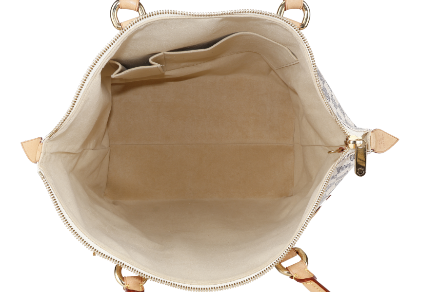 LOUIS VUITTON SALEYA GM DAMIER AZUR SHOULDER BAG CANVAS GOLD HARDWARE DU1067 NO DUST COVER