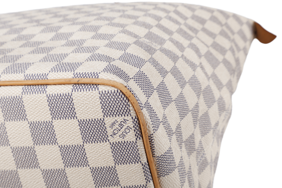LOUIS VUITTON SALEYA GM DAMIER AZUR SHOULDER BAG CANVAS GOLD HARDWARE DU1067 NO DUST COVER