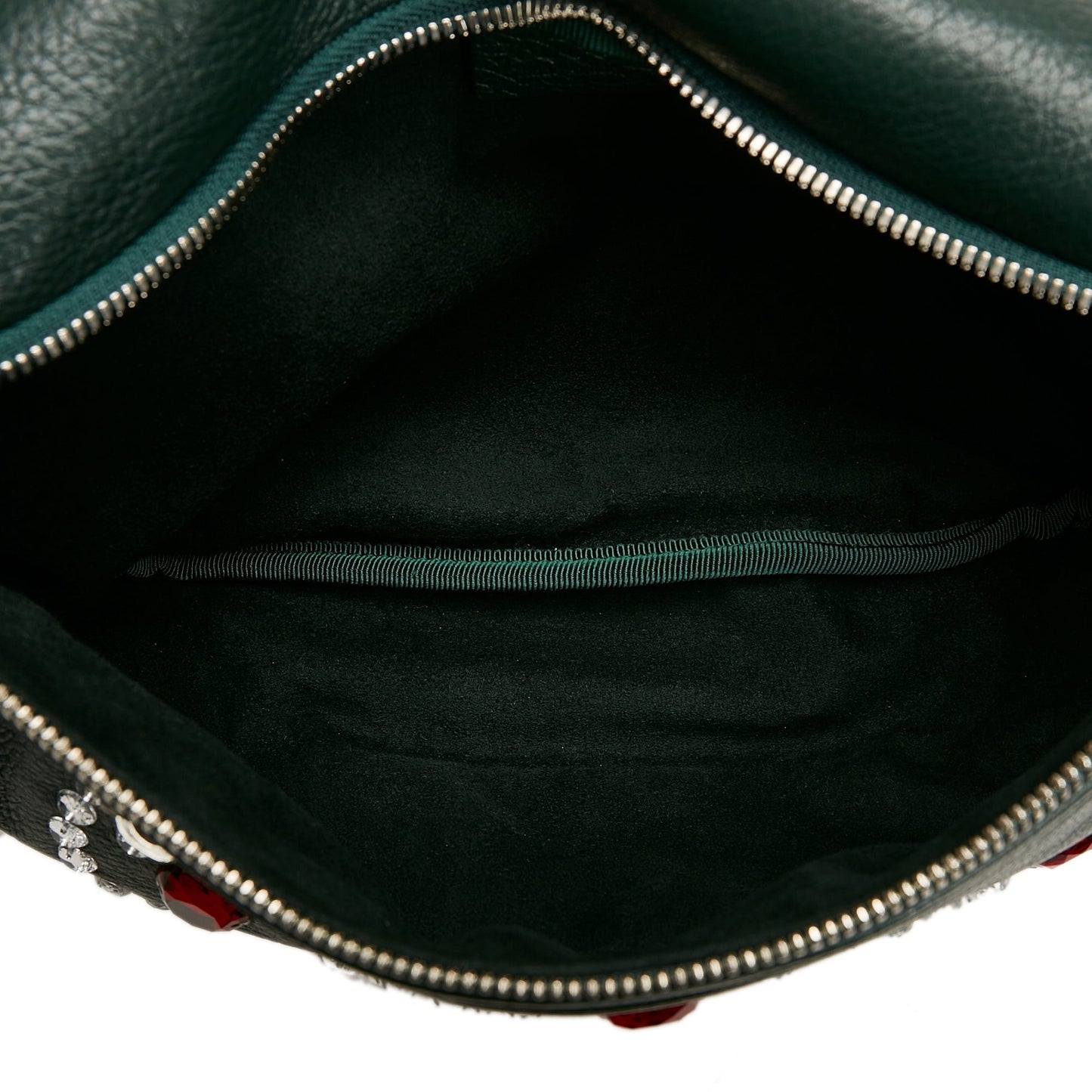 Gucci Web Belt Bag Green Crystal Embellished Leather