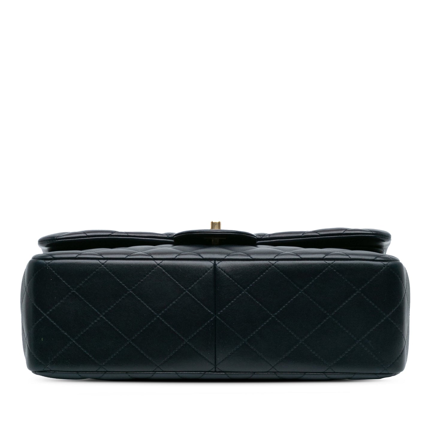Blue Chanel Jumbo Classic Lambskin Double Flap Shoulder Bag