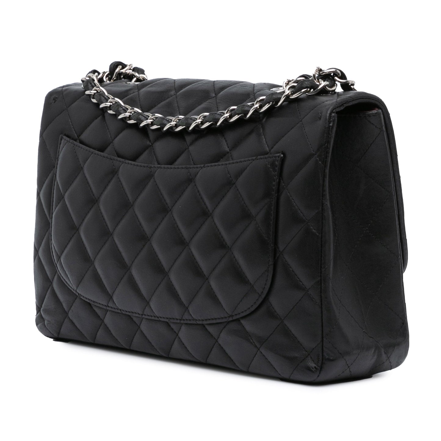 Black Chanel Jumbo Classic Lambskin Single Flap Shoulder Bag