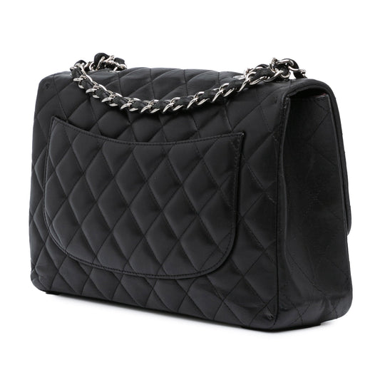 Black Chanel Jumbo Classic Lambskin Single Flap Shoulder Bag