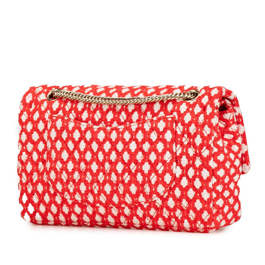 Red Chanel Jumbo Tweed Double Flap Shoulder Bag