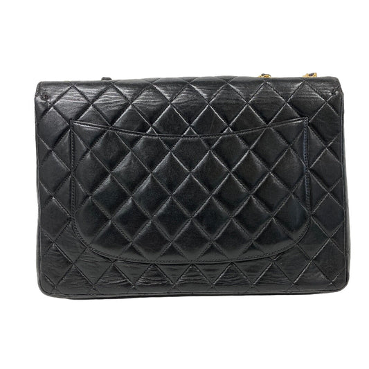 CHANEL Shoulder Bag lambskin black lambskin Deca Trasse 30