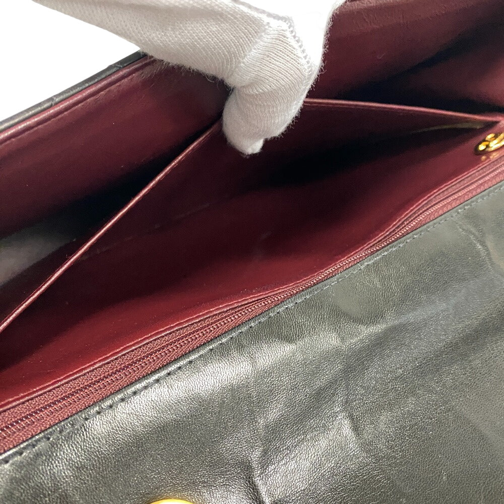 CHANEL Shoulder Bag lambskin black lambskin Deca Trasse 30