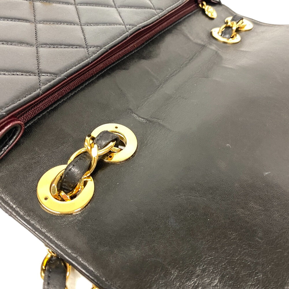 CHANEL Shoulder Bag lambskin black lambskin Deca Trasse 30