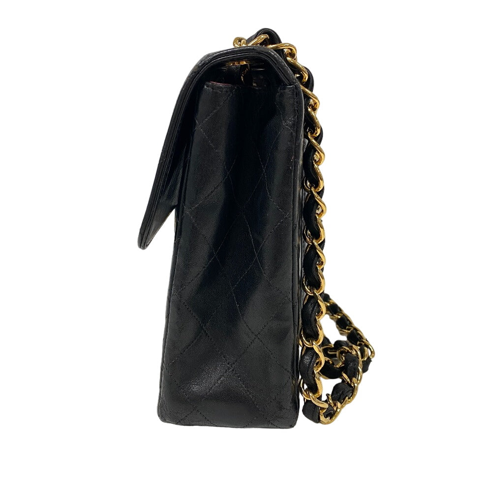 CHANEL Shoulder Bag lambskin black lambskin Deca Trasse 30