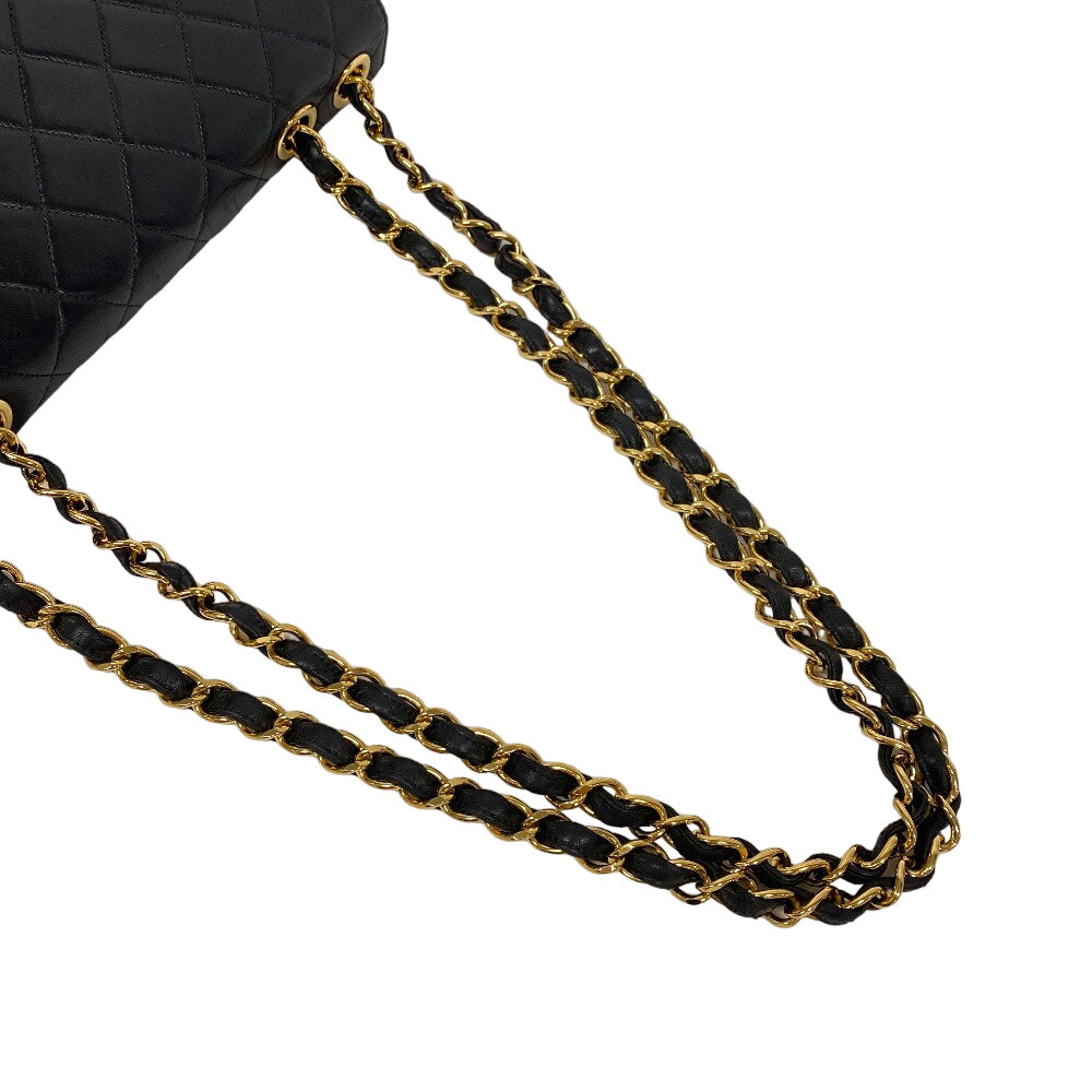 CHANEL Shoulder Bag lambskin black lambskin Deca Trasse 30
