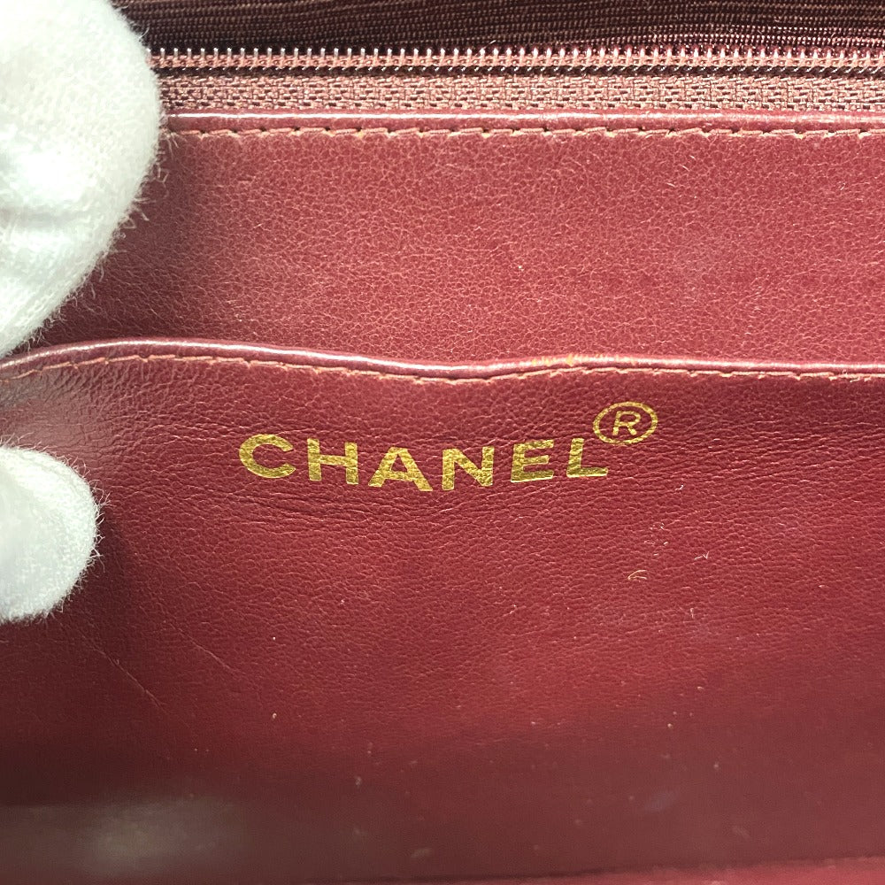 CHANEL Shoulder Bag lambskin black COCO Mark Deca Trasse