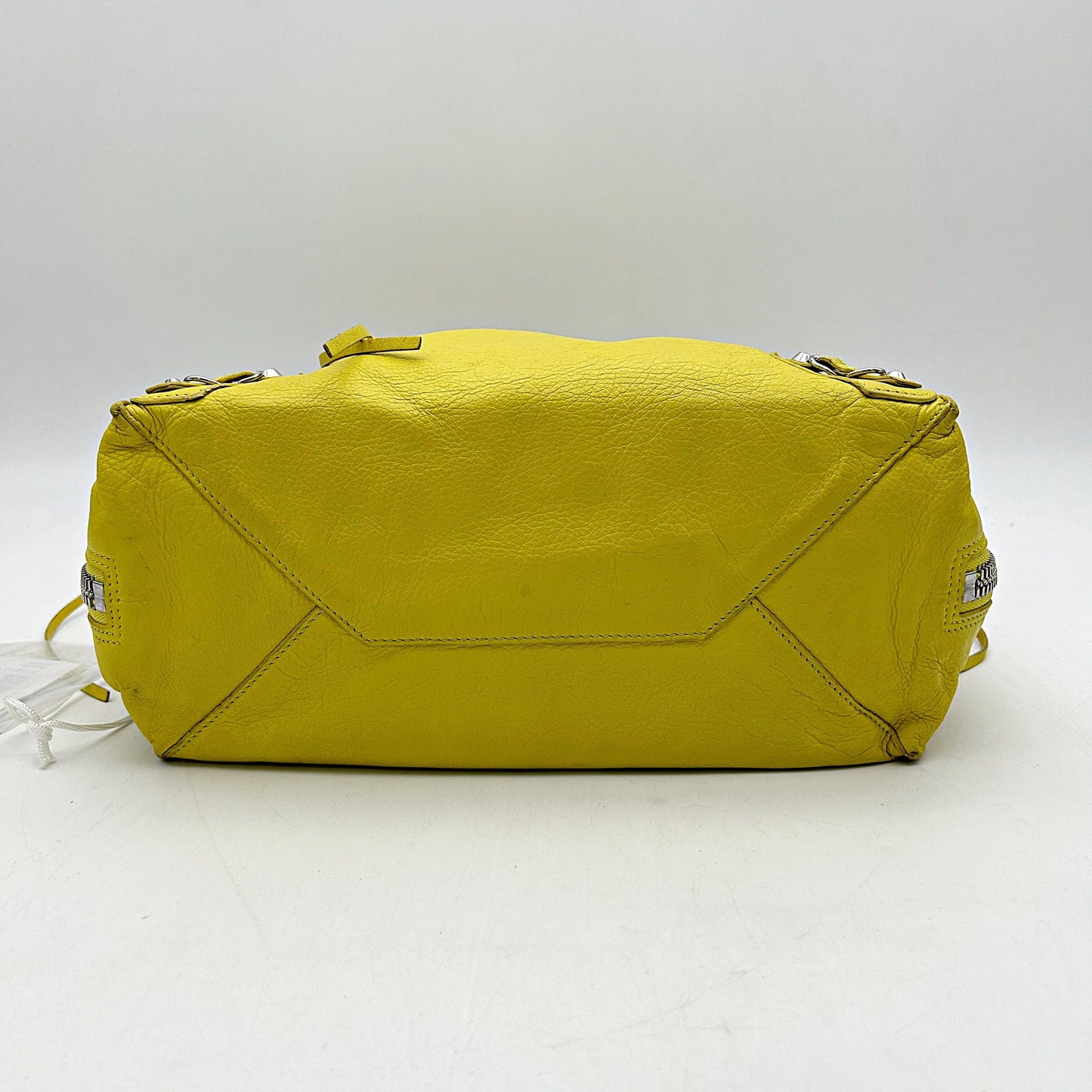 BALENCIAGA Supple Calfskin Papier A5 Zip Around Tote Jaune Soleil LA18930