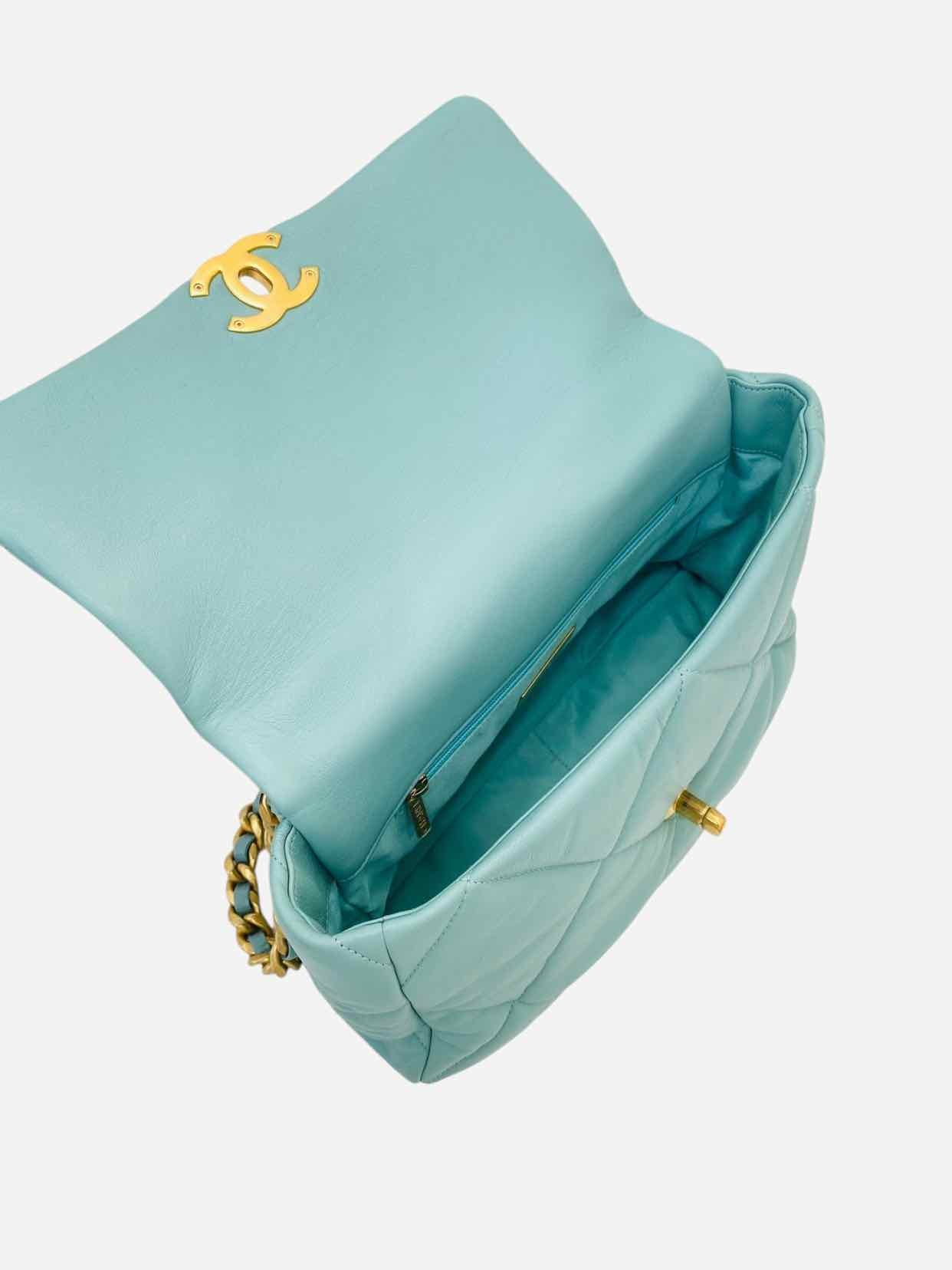 CHANEL 19 Flap Blue Quilted Shoulder Bag