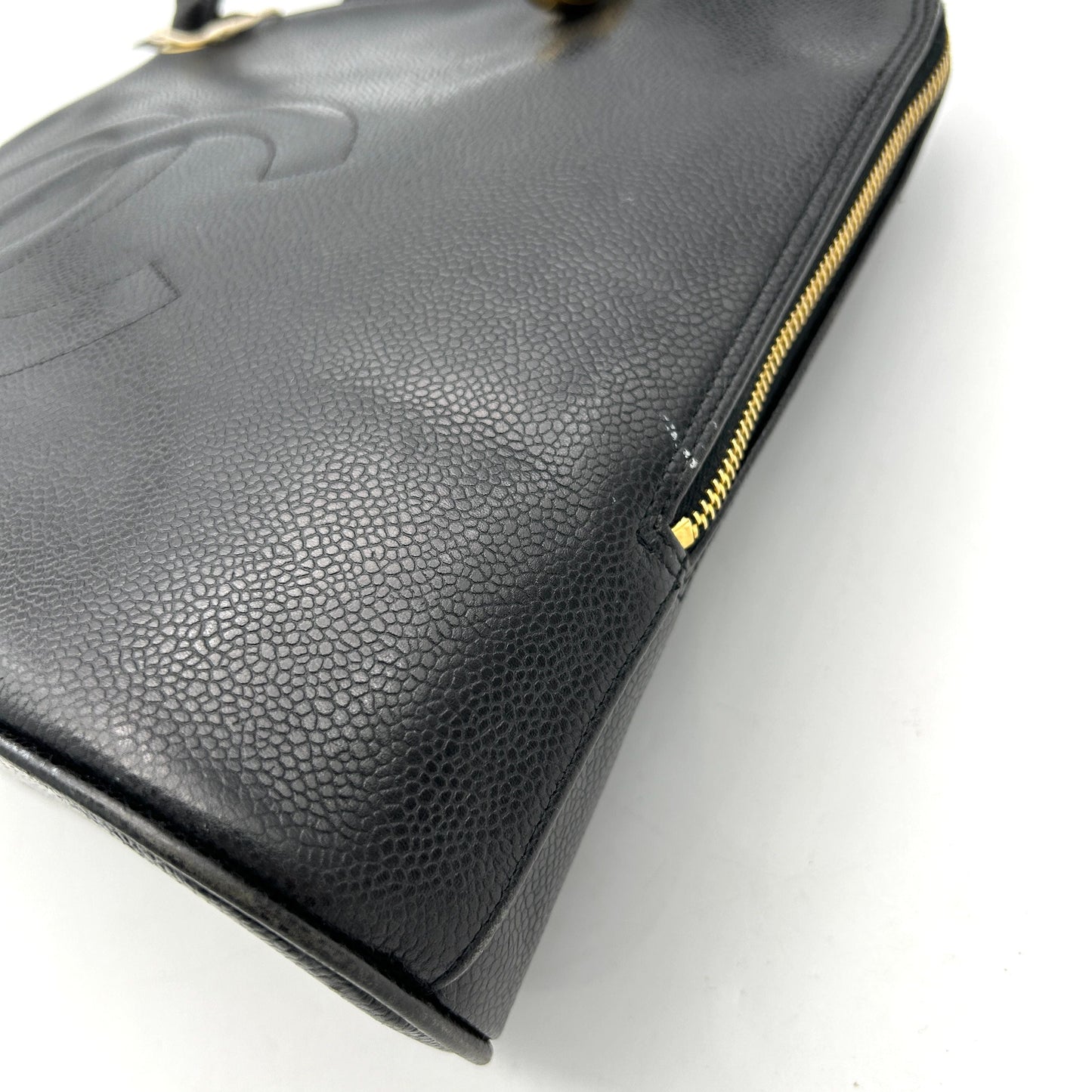 CHANEL Caviar Large CC Shoulder Bag Black  WD
