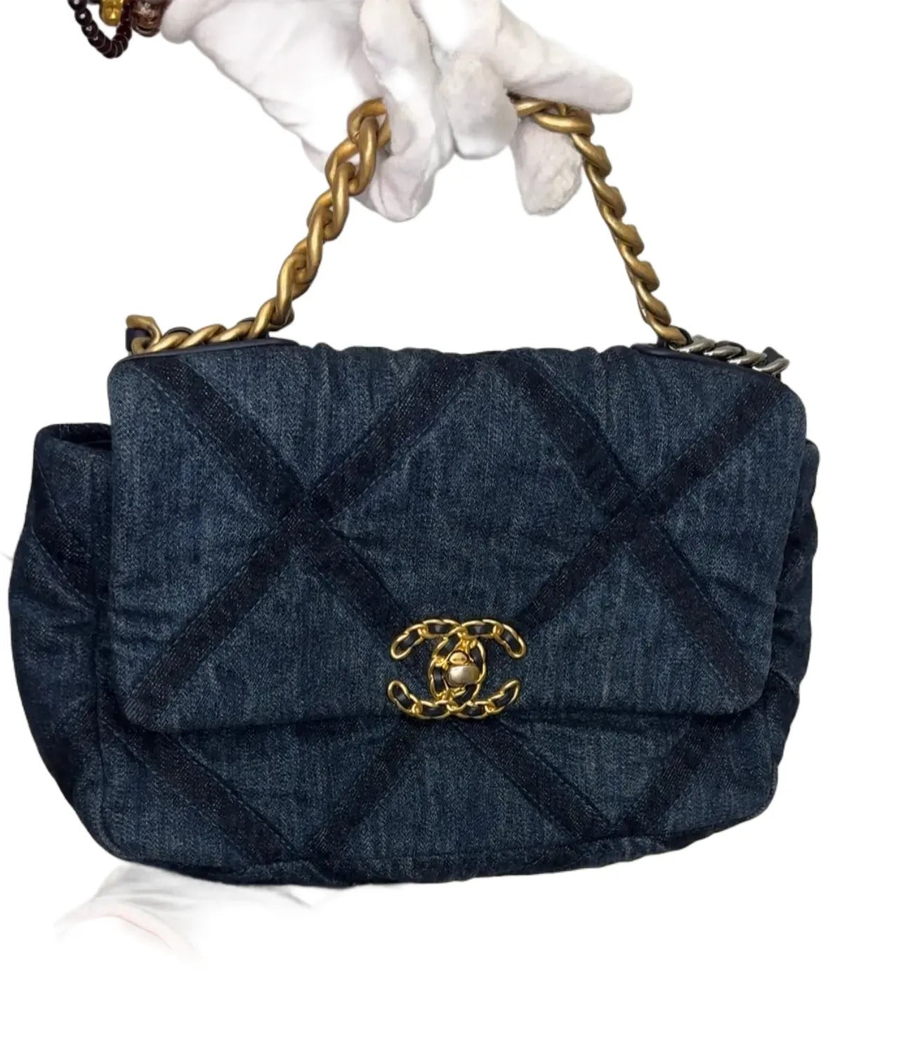 CHANEL Large Denim 19 Flap Bag A24-77