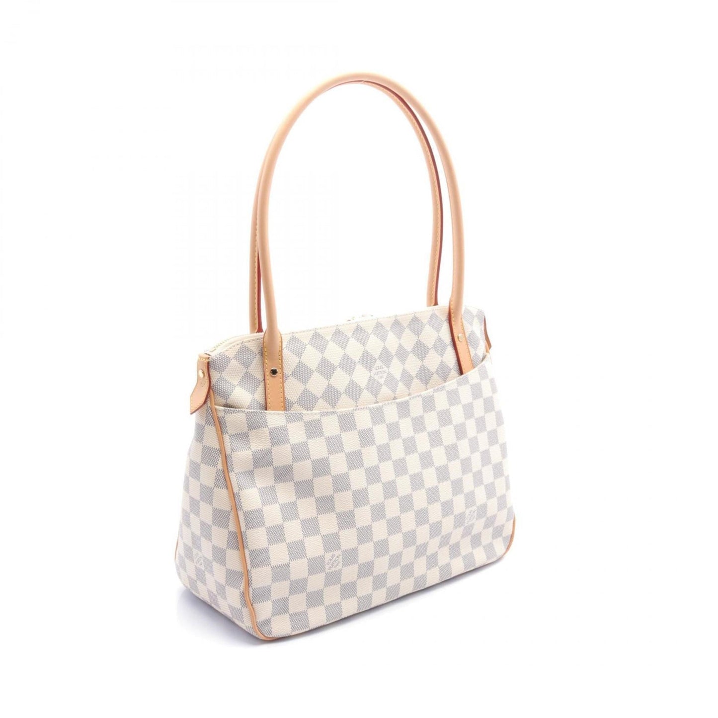 Louis Vuitton  Coated Canvas Damier Azur Pvc Leather Shoulder Bag