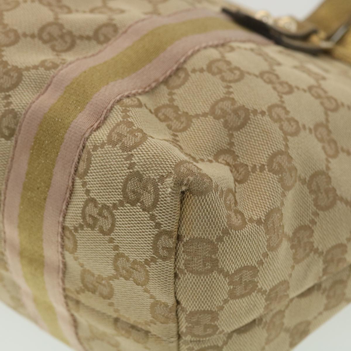 GUCCI GG Canvas Tote Bag Beige Gold 137396  ac1626