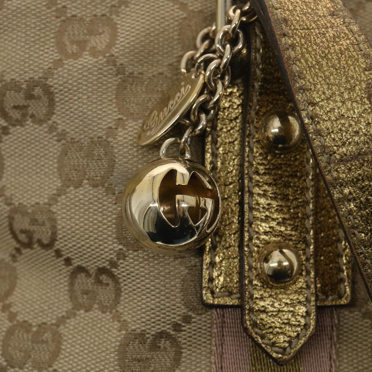 GUCCI GG Canvas Tote Bag Beige Gold 137396  ac1626