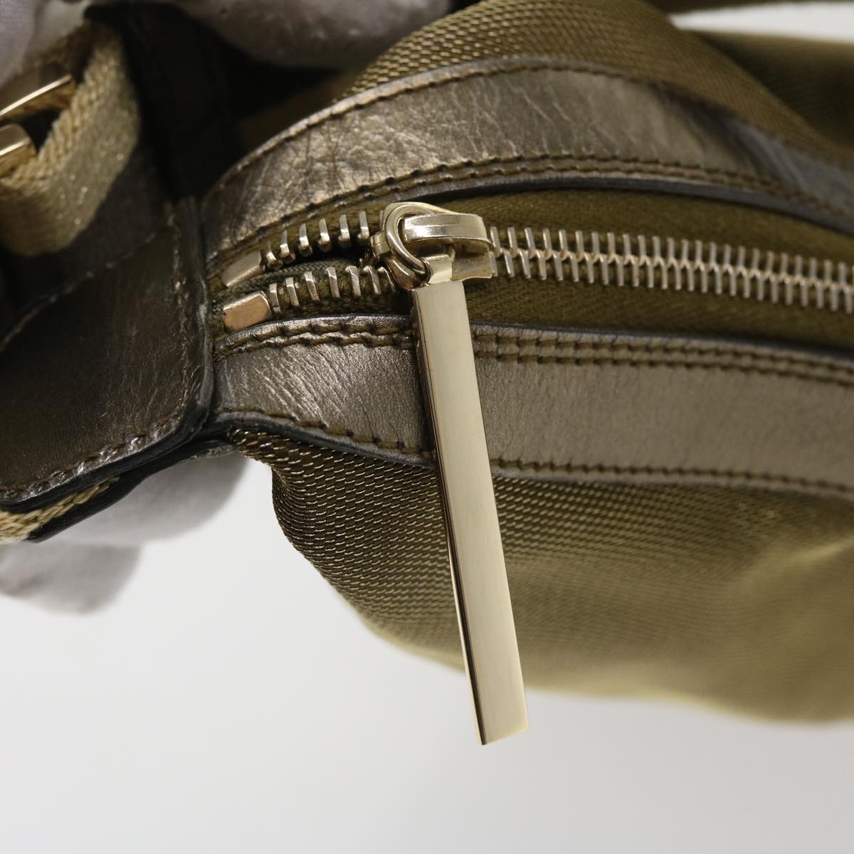 GUCCI Sherry Line Shoulder Bag Canvas Gold  ac1764