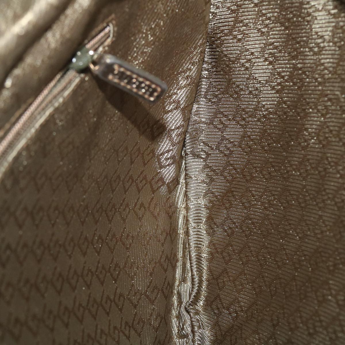 GUCCI Sherry Line Shoulder Bag Canvas Gold  ac1764
