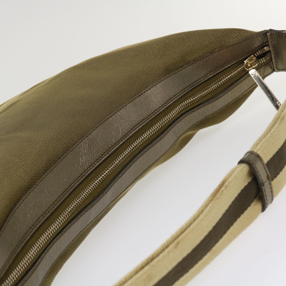 GUCCI Sherry Line Shoulder Bag Canvas Gold  ac1764