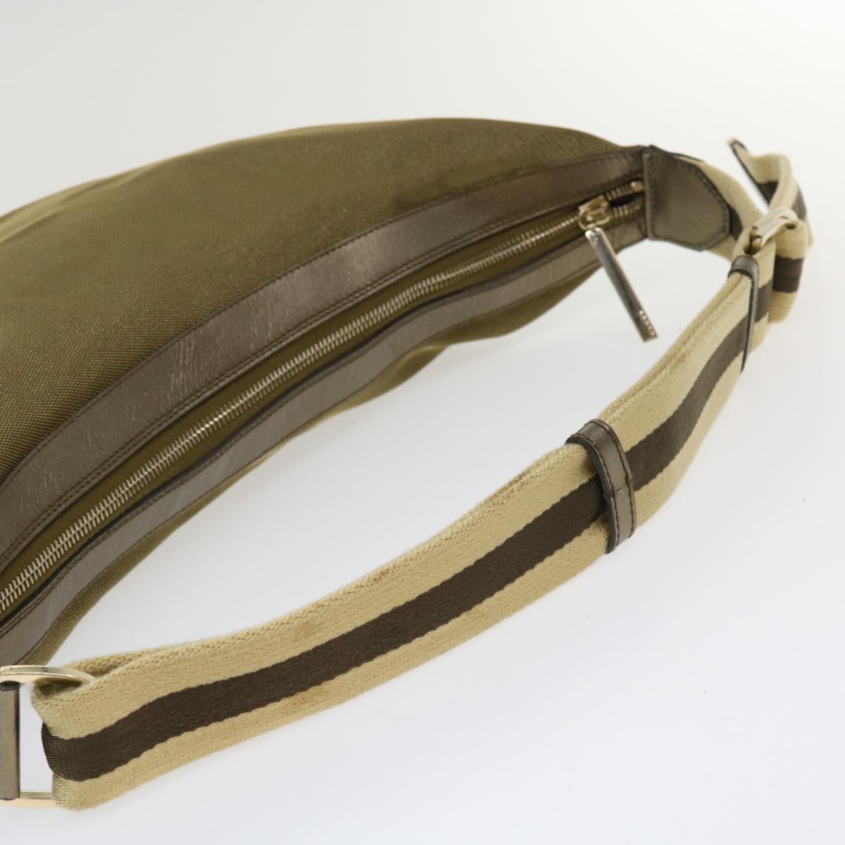 GUCCI Sherry Line Shoulder Bag Canvas Gold  ac1764