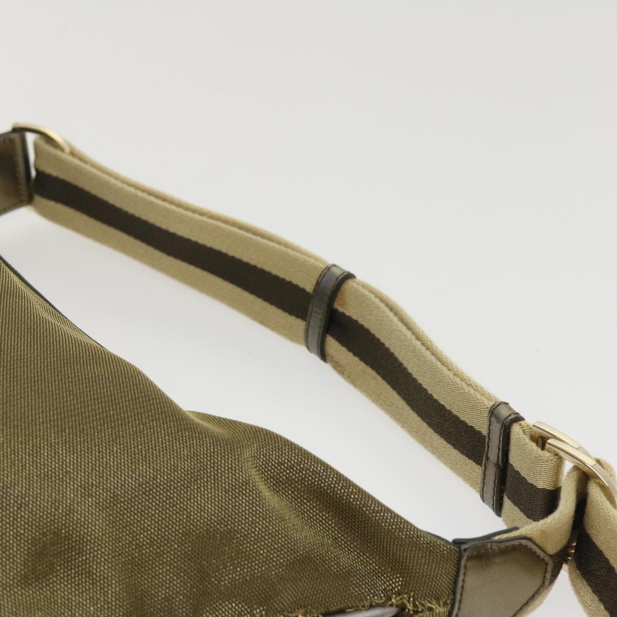 GUCCI Sherry Line Shoulder Bag Canvas Gold  ac1764
