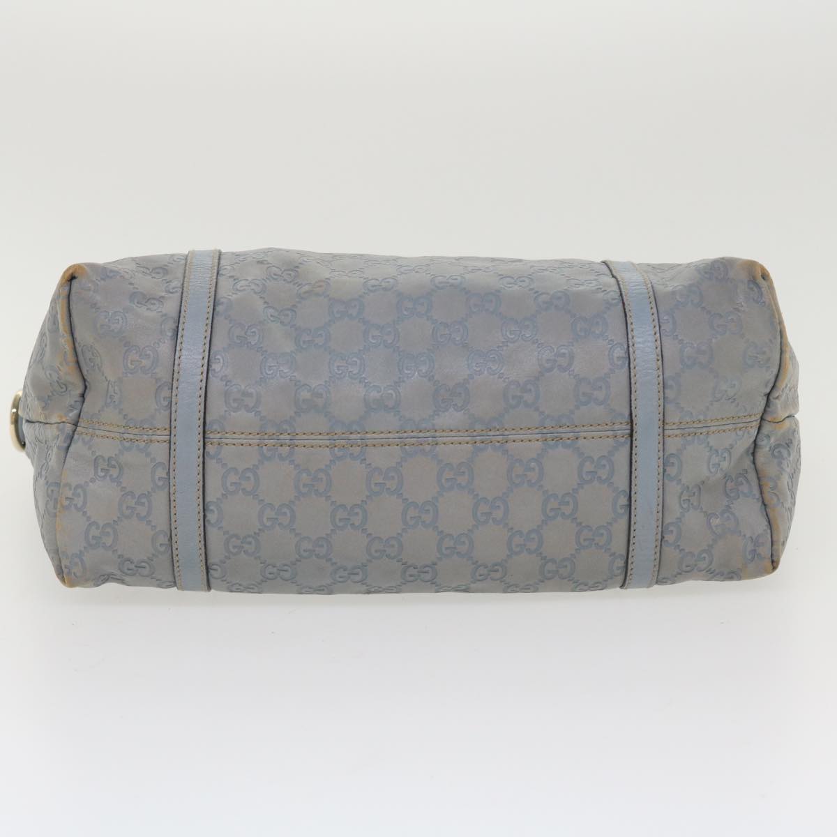 GUCCI GG Canvas Shoulder Bag Leather Light Blue 197953  ac1765