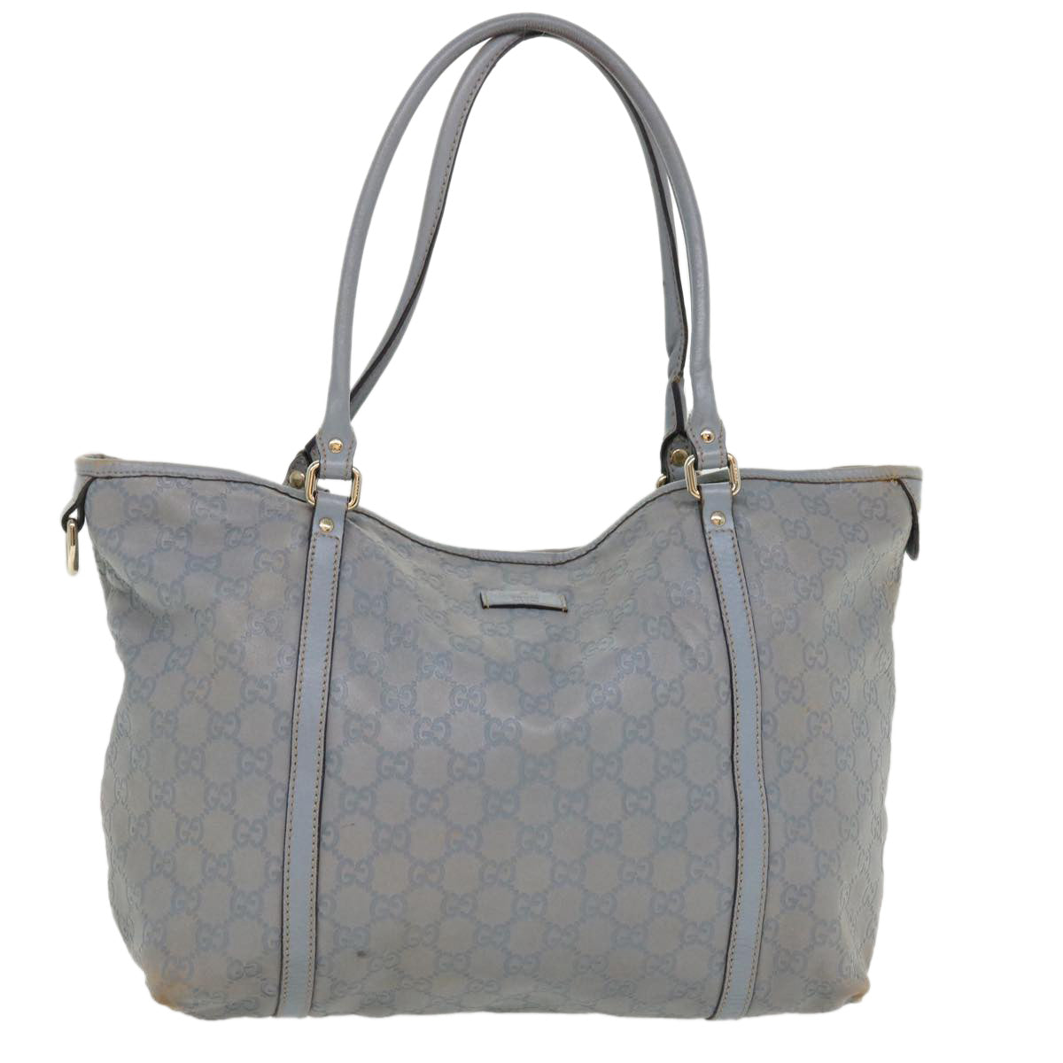 GUCCI GG Canvas Shoulder Bag Leather Light Blue 197953  ac1765