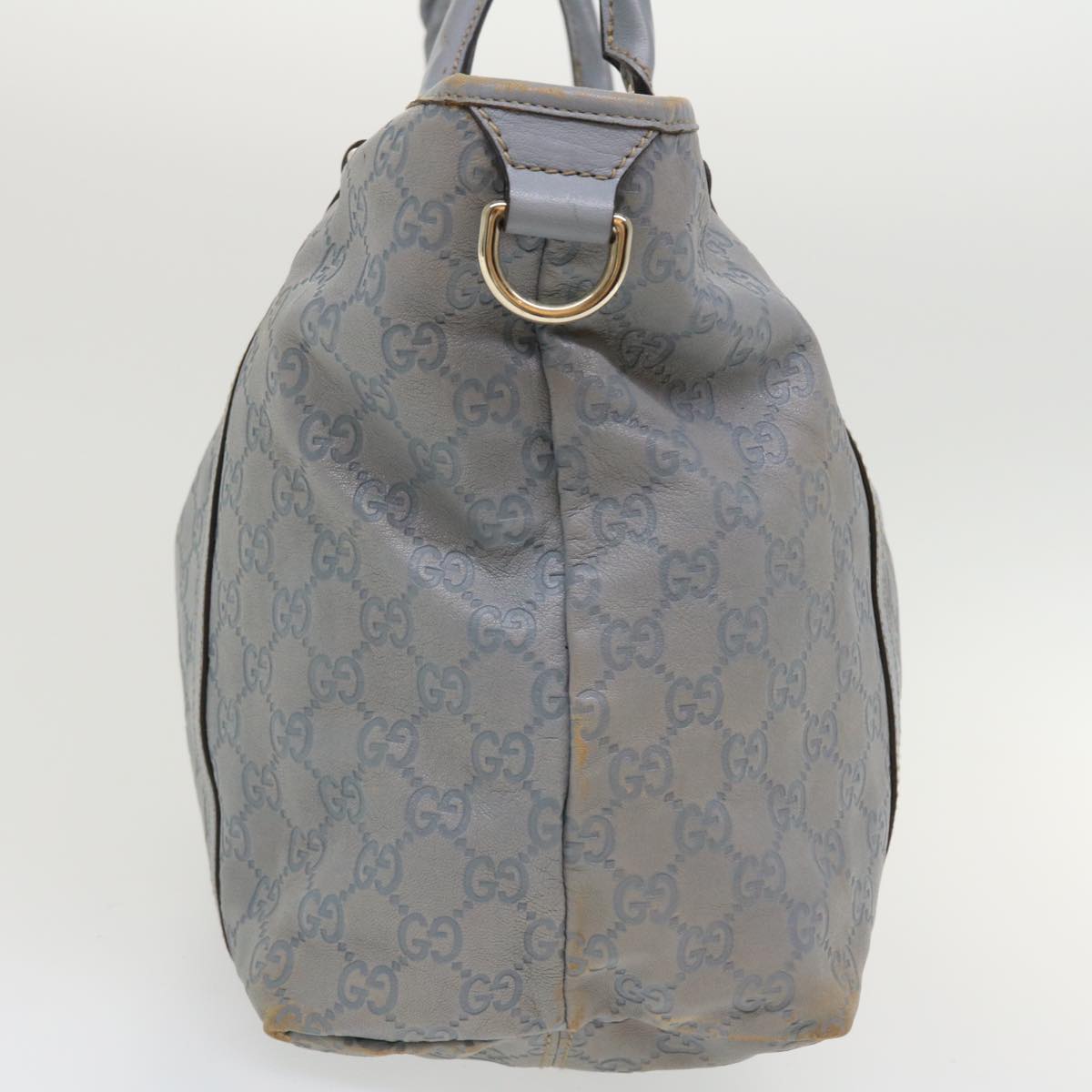 GUCCI GG Canvas Shoulder Bag Leather Light Blue 197953  ac1765