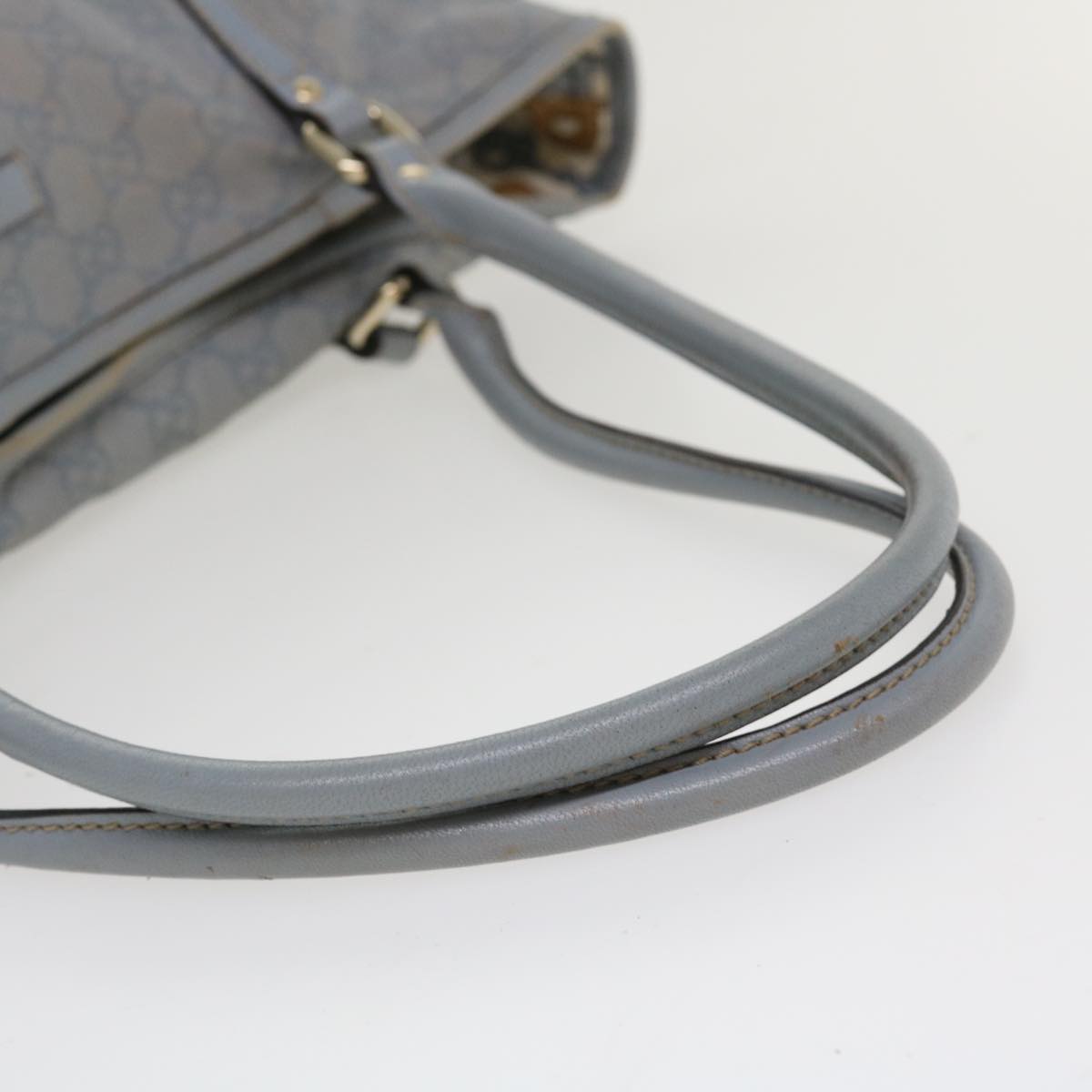 GUCCI GG Canvas Shoulder Bag Leather Light Blue 197953  ac1765