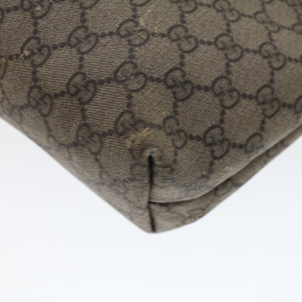 GUCCI GG Canvas Tote Bag PVC Leather Beige 211138  ac1991