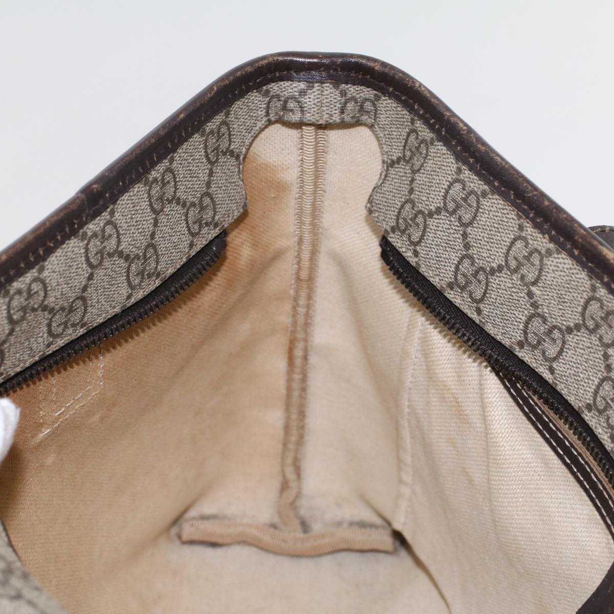 GUCCI GG Canvas Tote Bag PVC Leather Beige 211138  ac1991