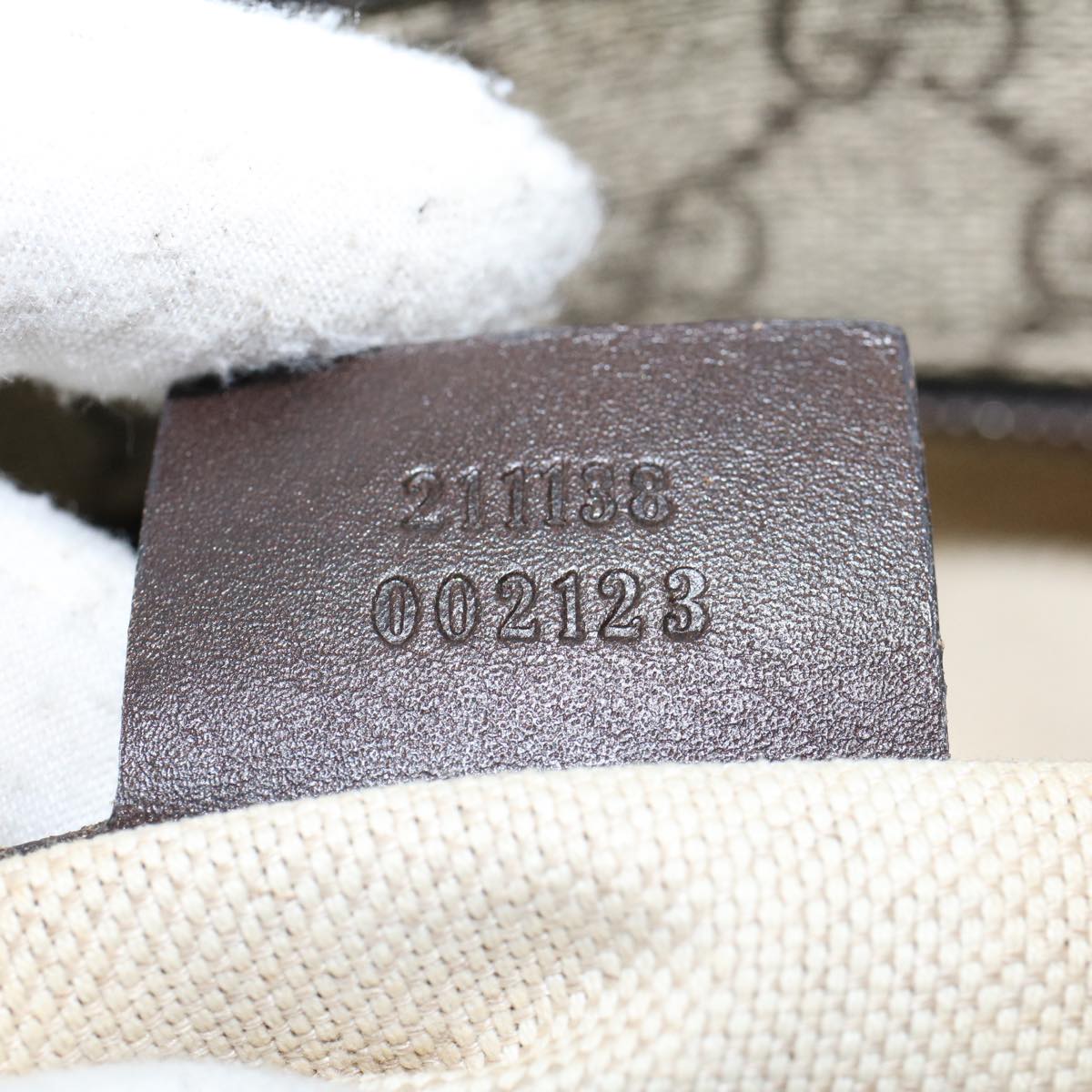 GUCCI GG Canvas Tote Bag PVC Leather Beige 211138  ac1991
