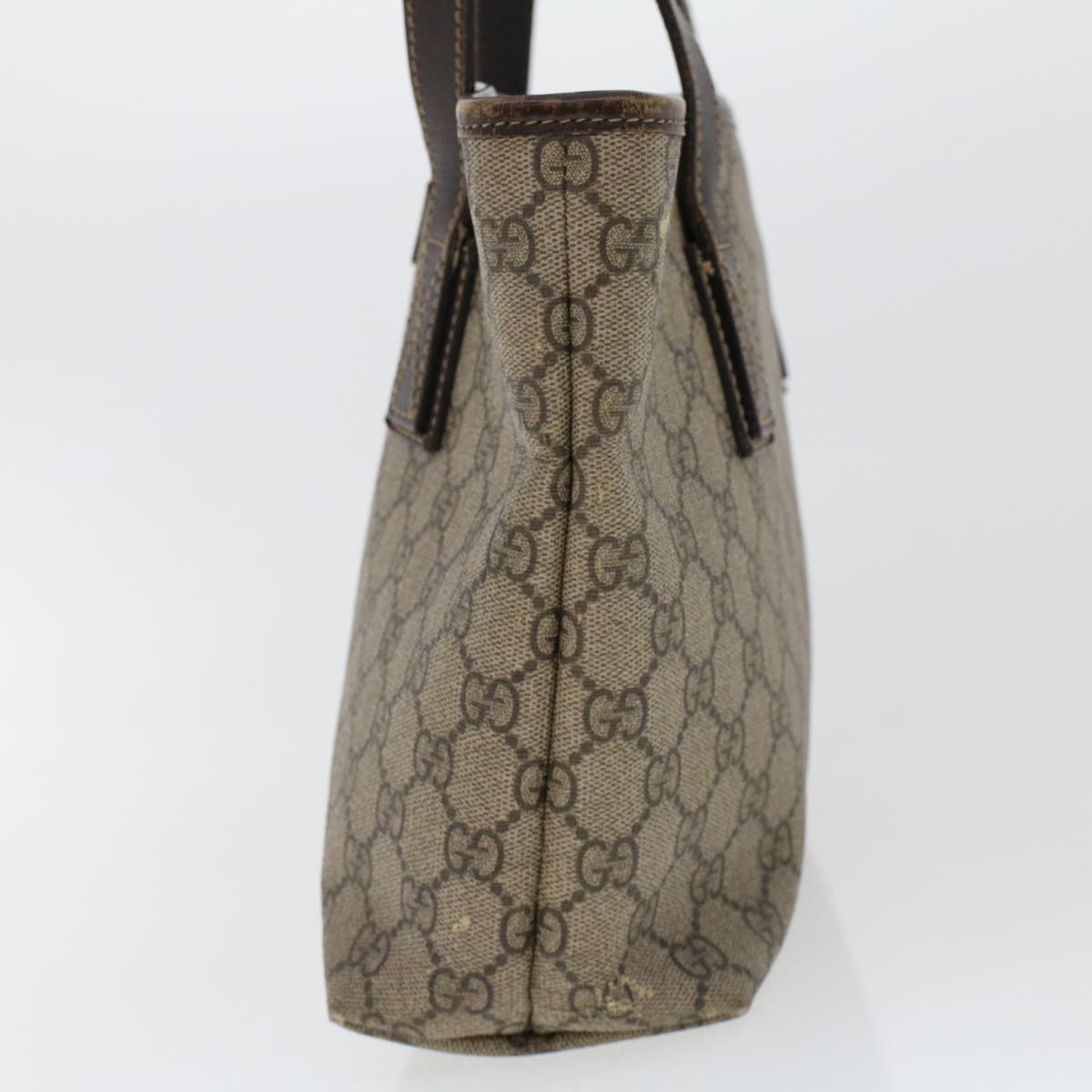 GUCCI GG Canvas Tote Bag PVC Leather Beige 211138  ac1991