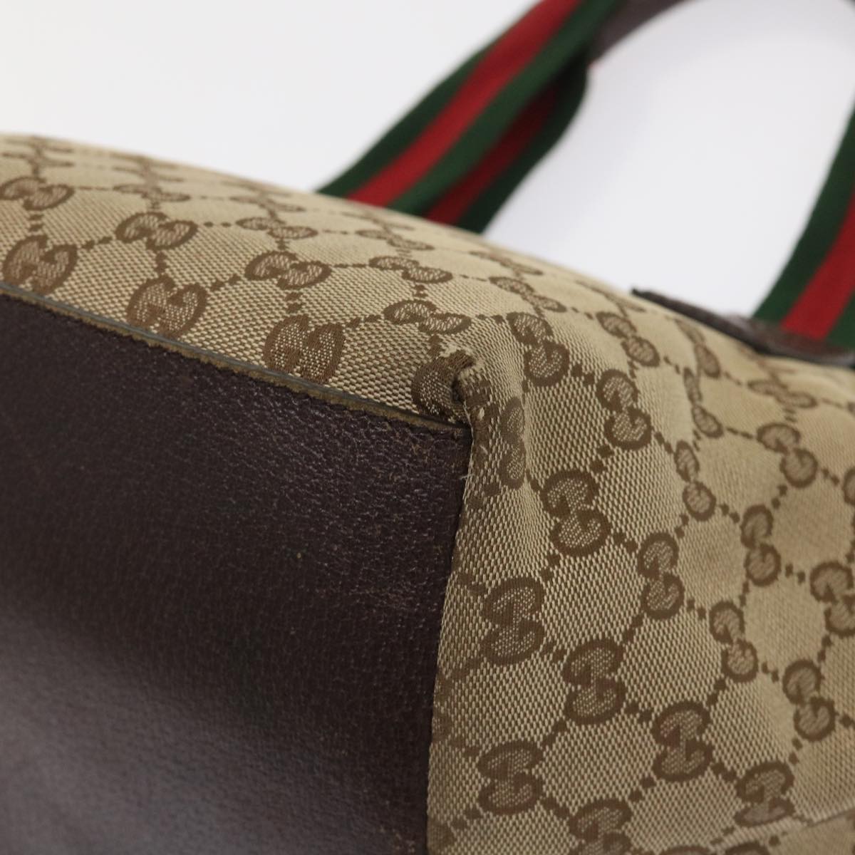 GUCCI GG Canvas Web Sherry Line Tote Bag Beige Red Green 131228  ac2026