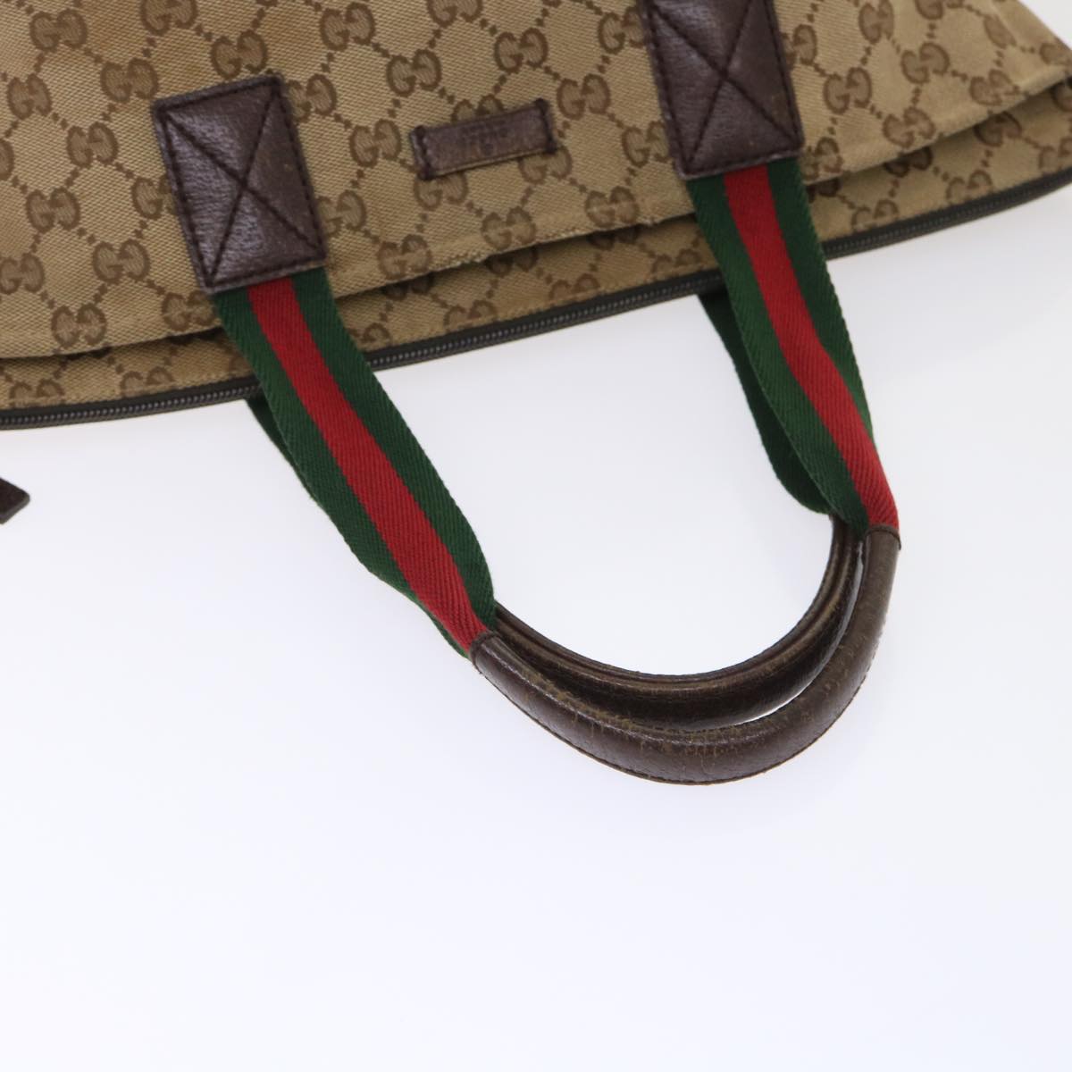 GUCCI GG Canvas Web Sherry Line Tote Bag Beige Red Green 131228  ac2026